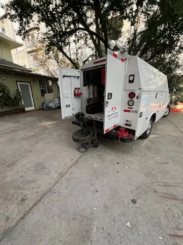 Magnet Plumbing service vehicle on-site for Sewer Line Repair in West Whittier-Los Nietos